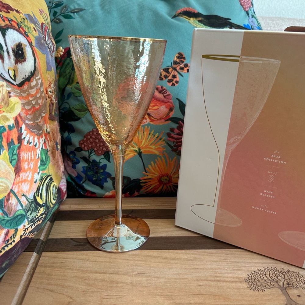 Anthropologie Iridescent Wine Glass